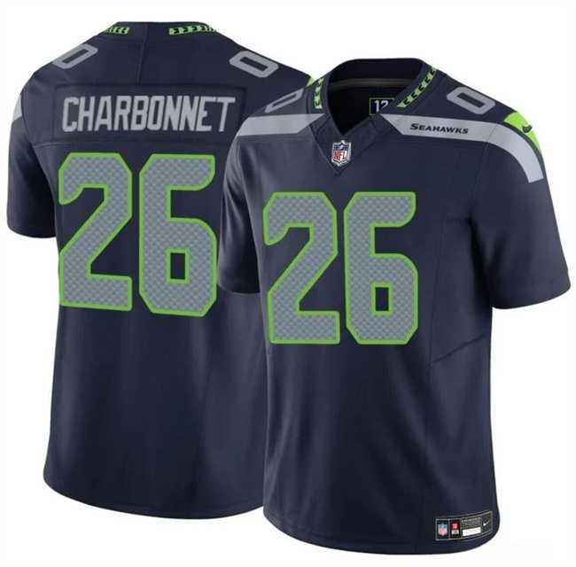 Men & Women & Youth Seattle Seahawks #26 Zach Charbonnet Navy 2024 F.U.S.E Vapor Limited Stitched Jersey,We sell and wholesale Men & Women & Youth Seattle Seahawks #26 Zach Charbonnet Navy 2024 F.U.S.E Vapor Limited Stitched Jersey on line form chian!